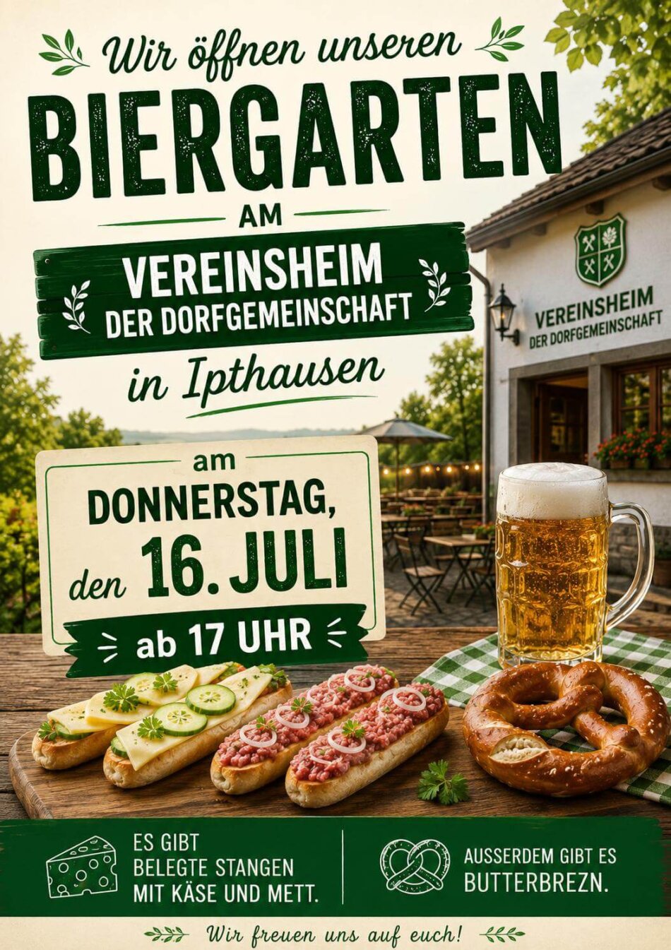 Biergarten öffnet in Ipthausen Foto