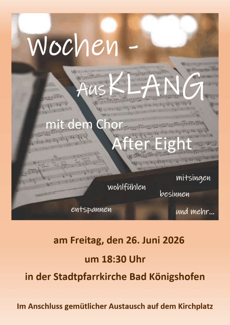 Wochenausklang mit dem Chor „After Eight“ Foto