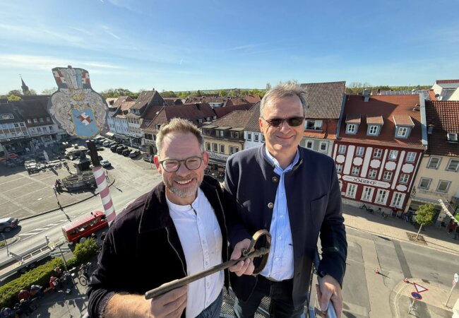 Symbolische Rathausschlüsselübergabe