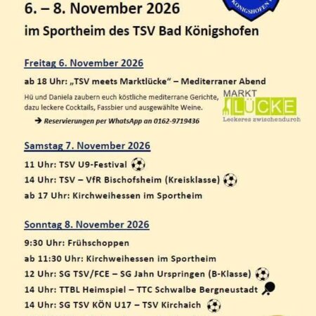 Kirchweihwochenende TSV Bad Königshofen